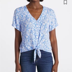 Market & Spruce Lilo Button Down Tie Front Woven Top. Medium
